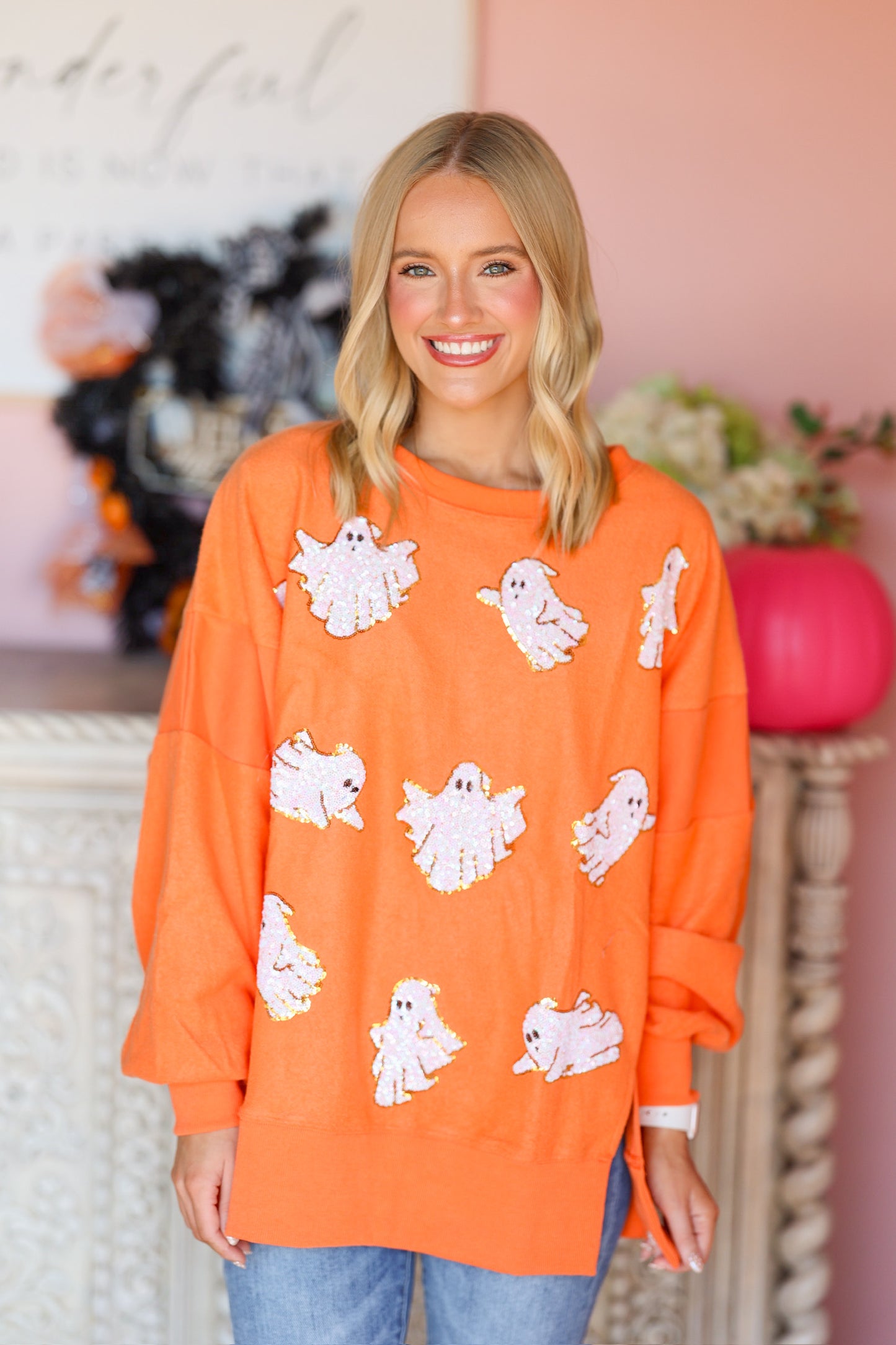 Orange Ghost Sweatshirt
