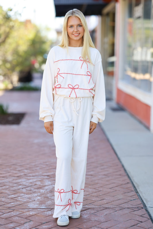 Twist Bow Crewneck Sweat Set