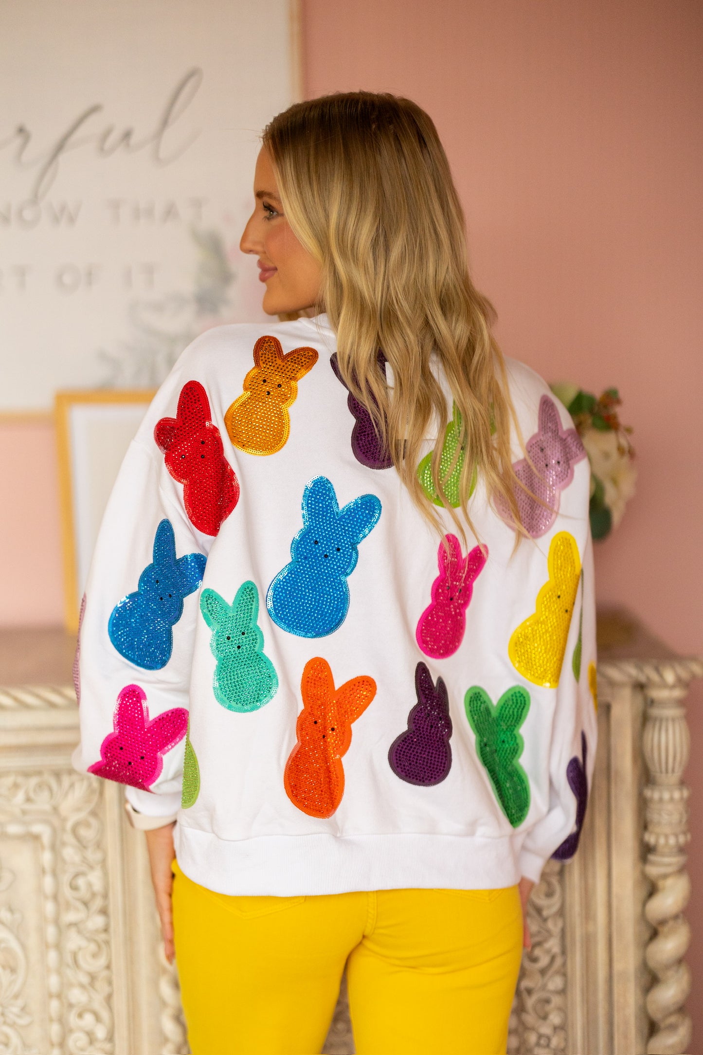 QOS White Peeps Sweatshirt