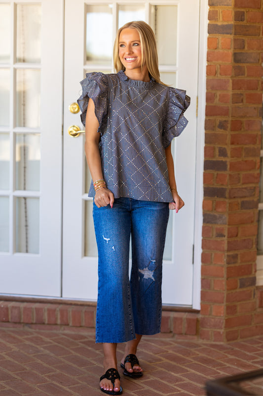 HW Distressed Wide Leg Jeans