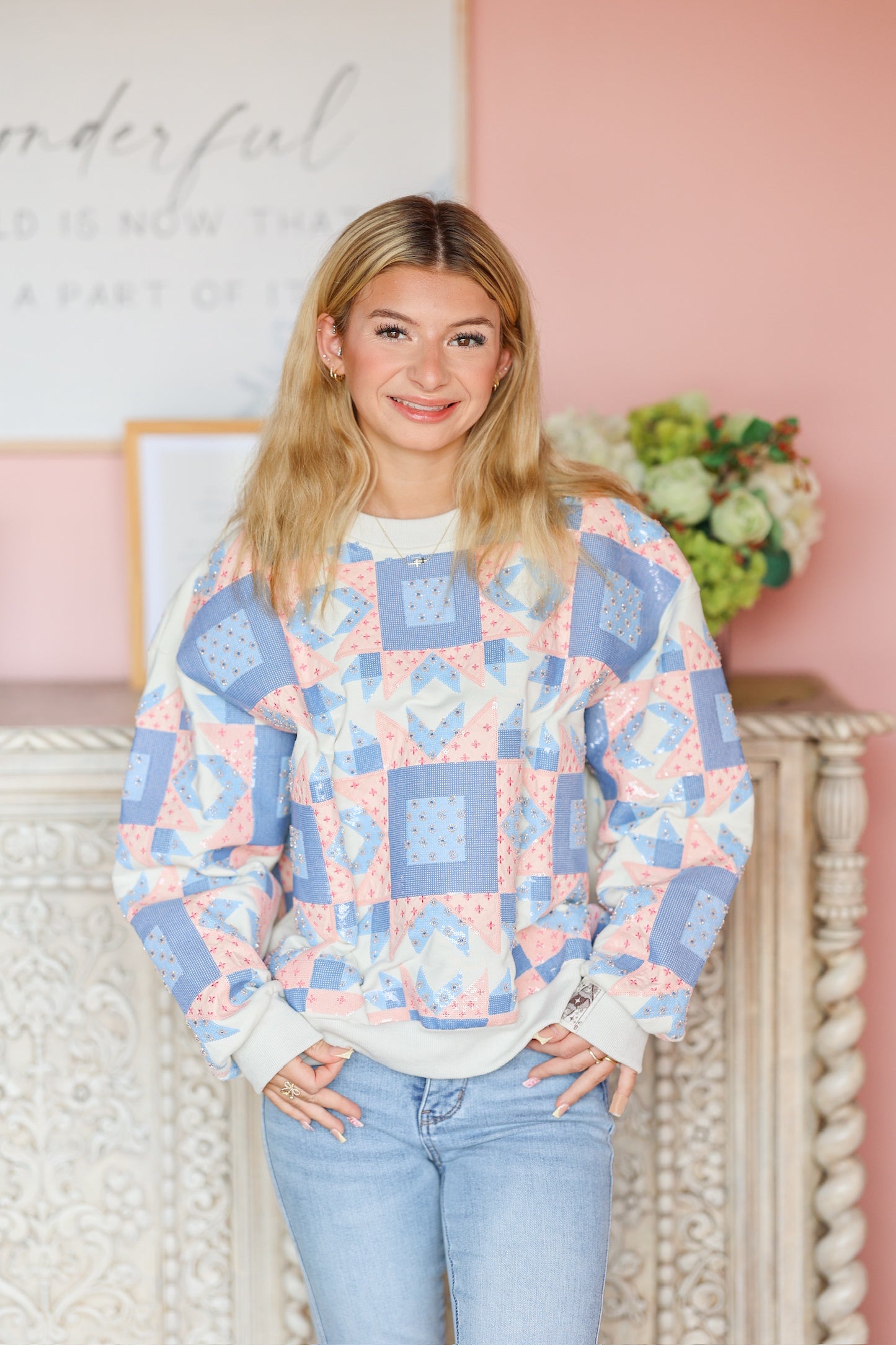 QOS Patchwork Sweatshirt