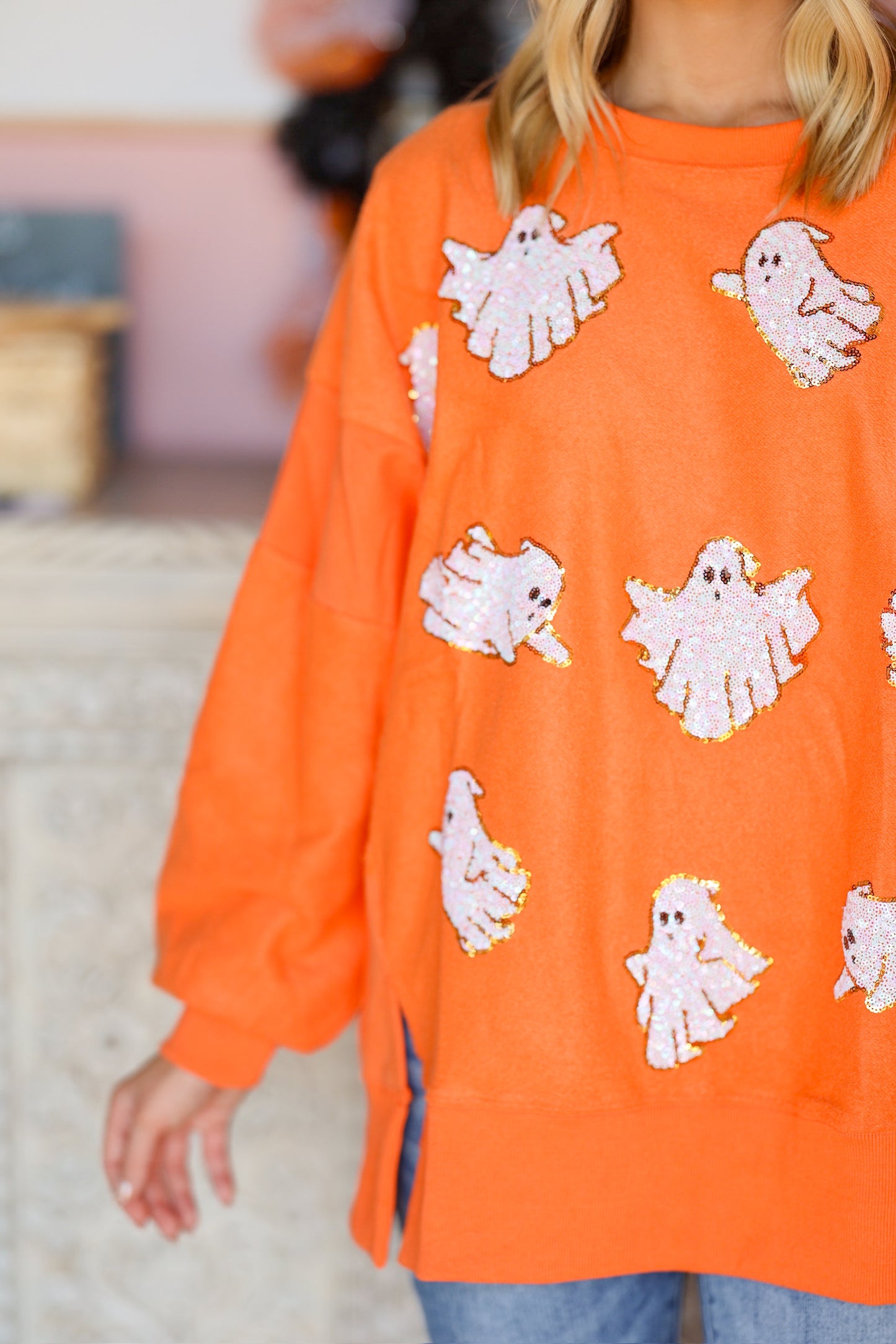 Orange Ghost Sweatshirt