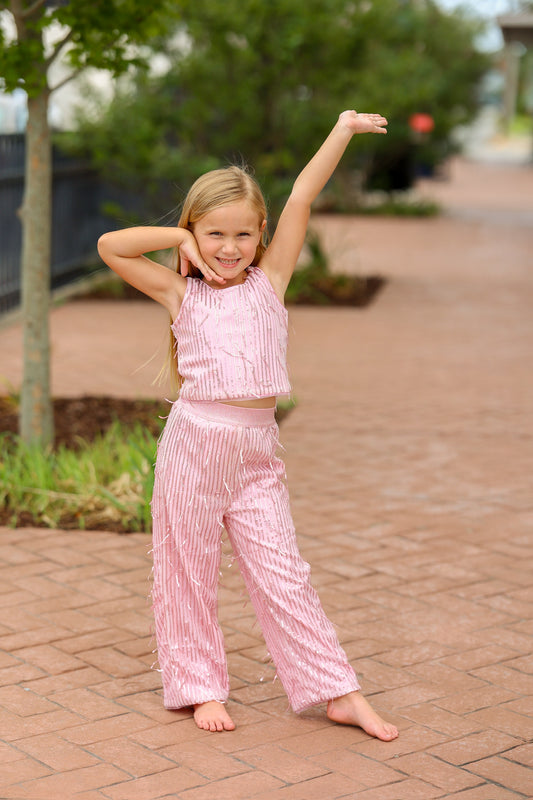 KIDS Pink Fringe Set
