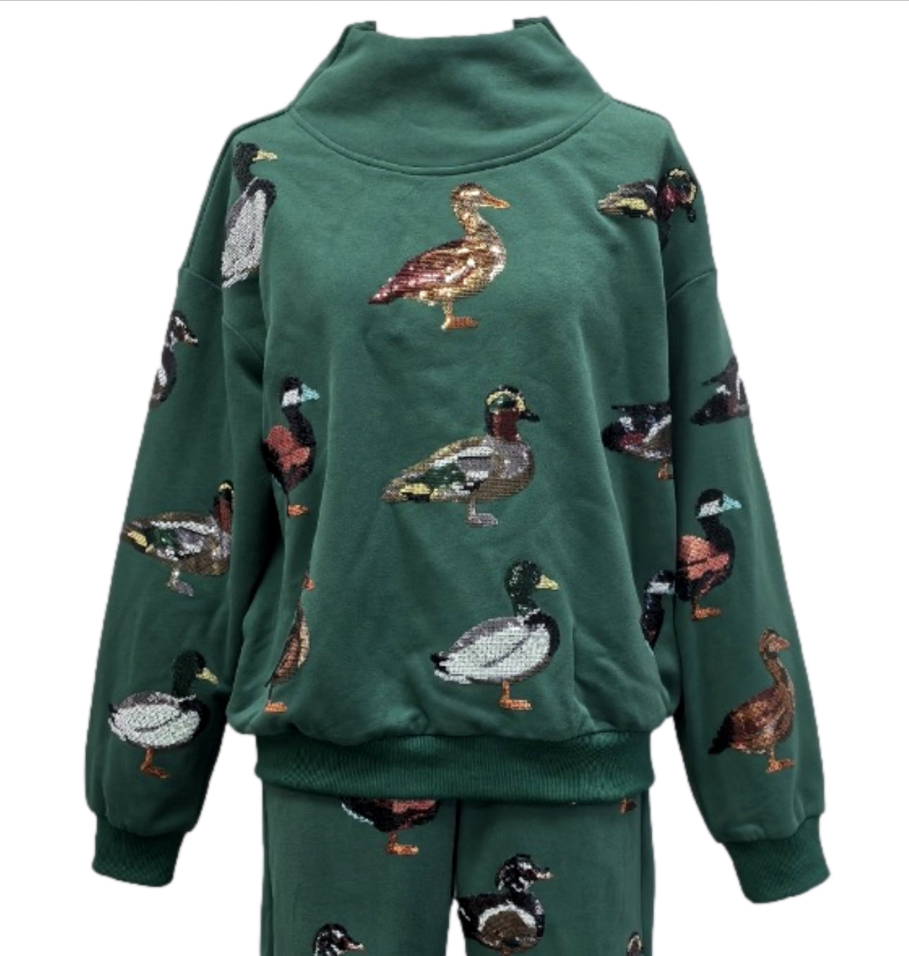QOS Mock Neck Duck Sweatshirt