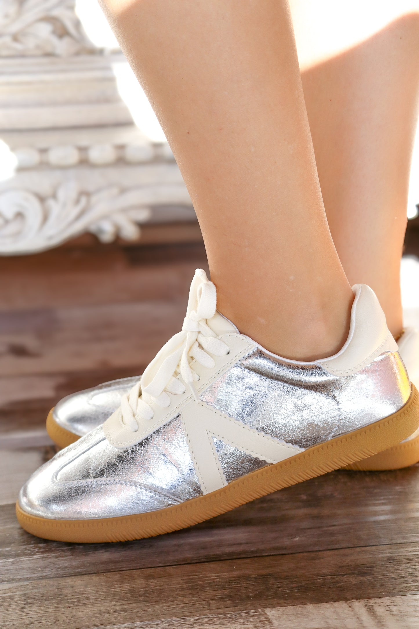 Silver Tennis Shoes