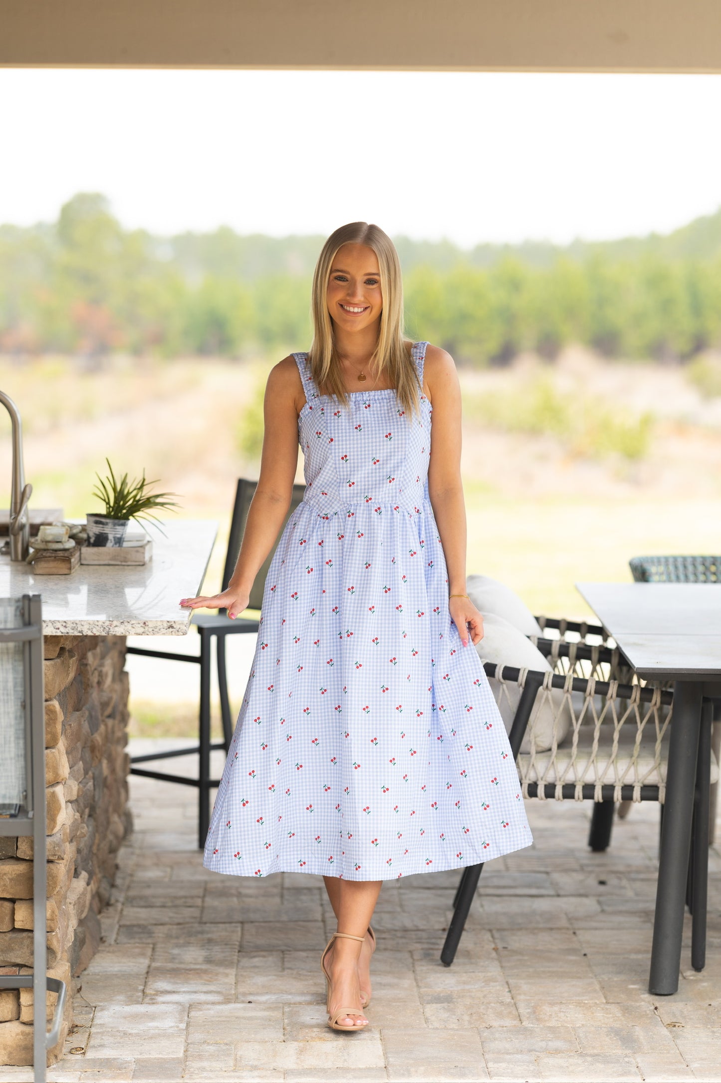 Light Blue Cherry Dress