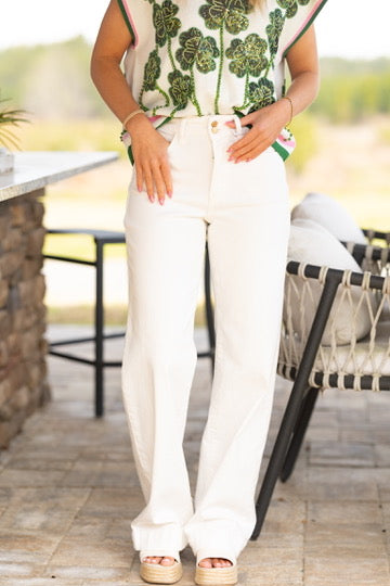 White Judy Blue HW Wide Leg Jeans