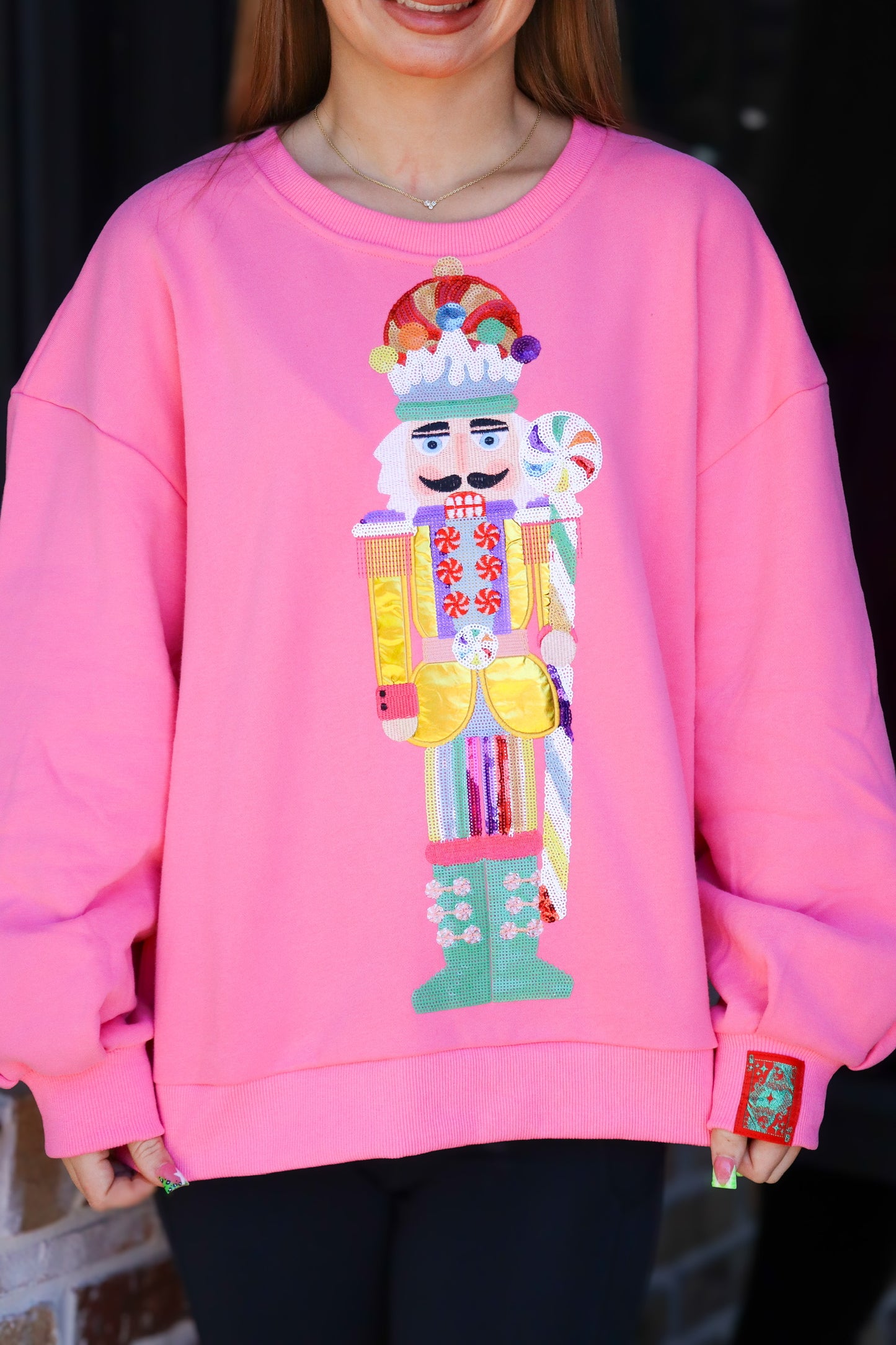 QOS Pink Candyland Nutcracker Sweatshirt
