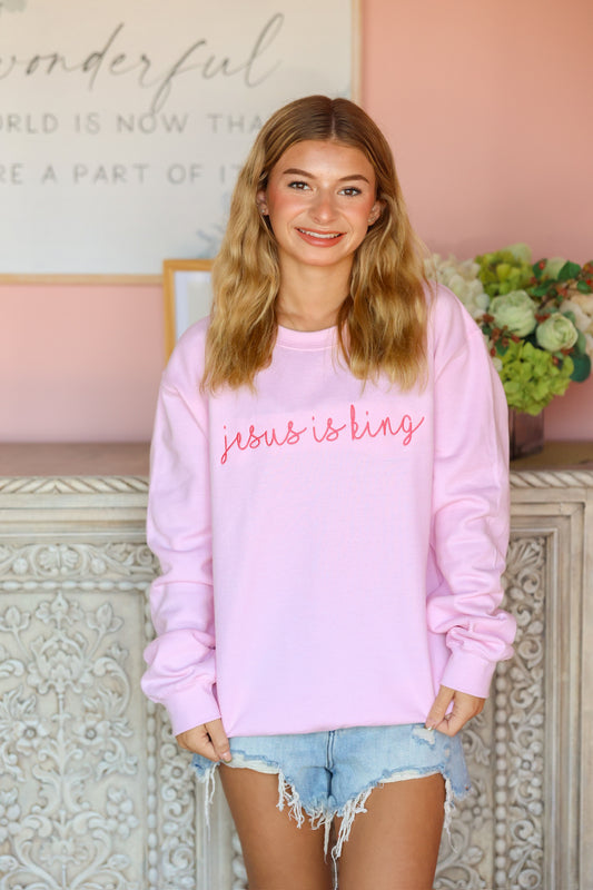 Pink Jesus IS King Sweatshirt