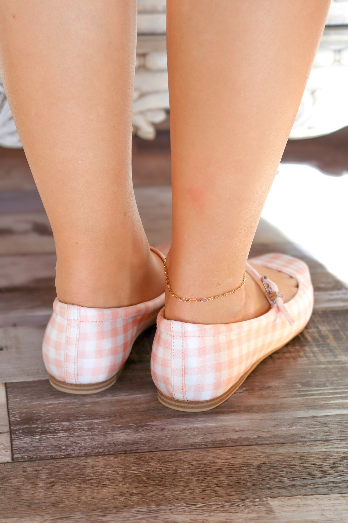 Pink Plaid Flats