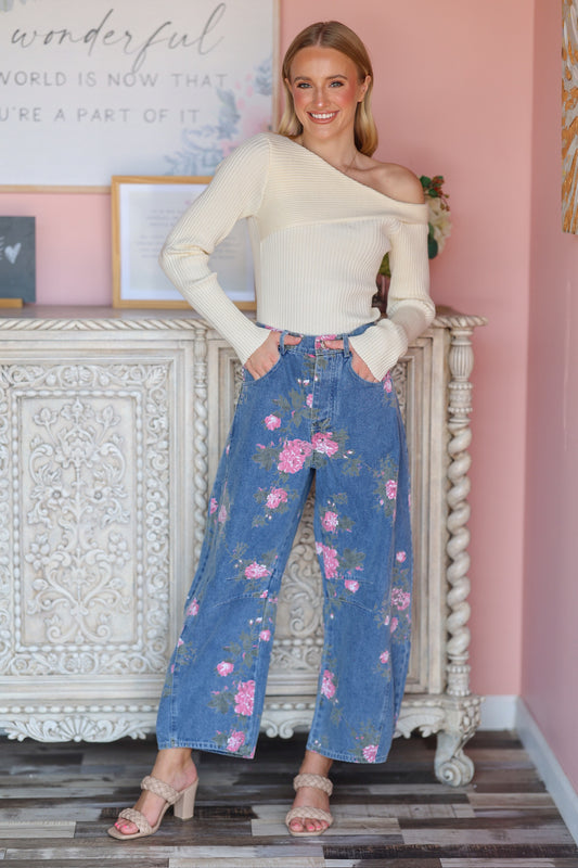 One Shoulder Sweater Top