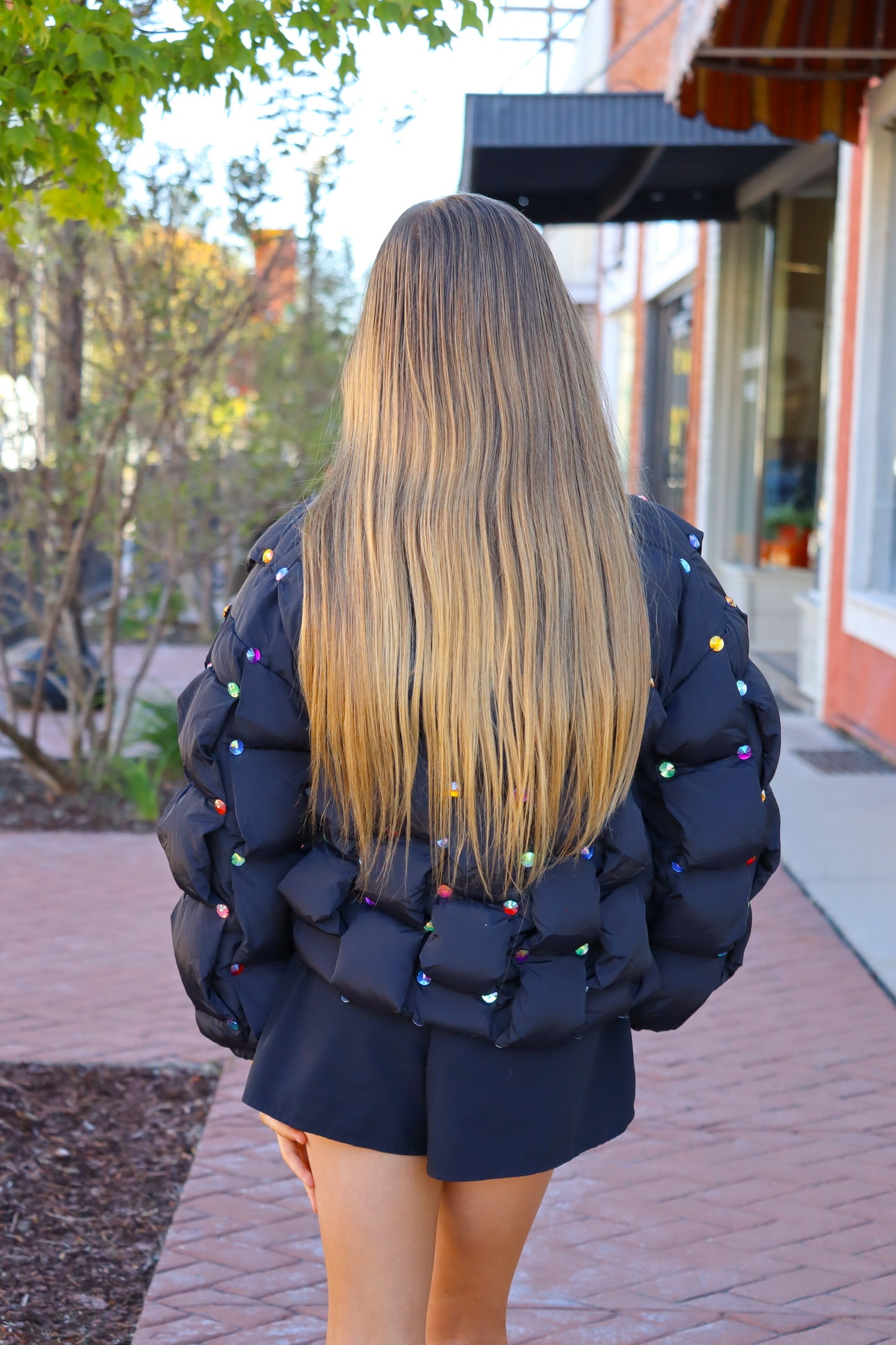 Kids Rainbow Gem Quilted Puffer