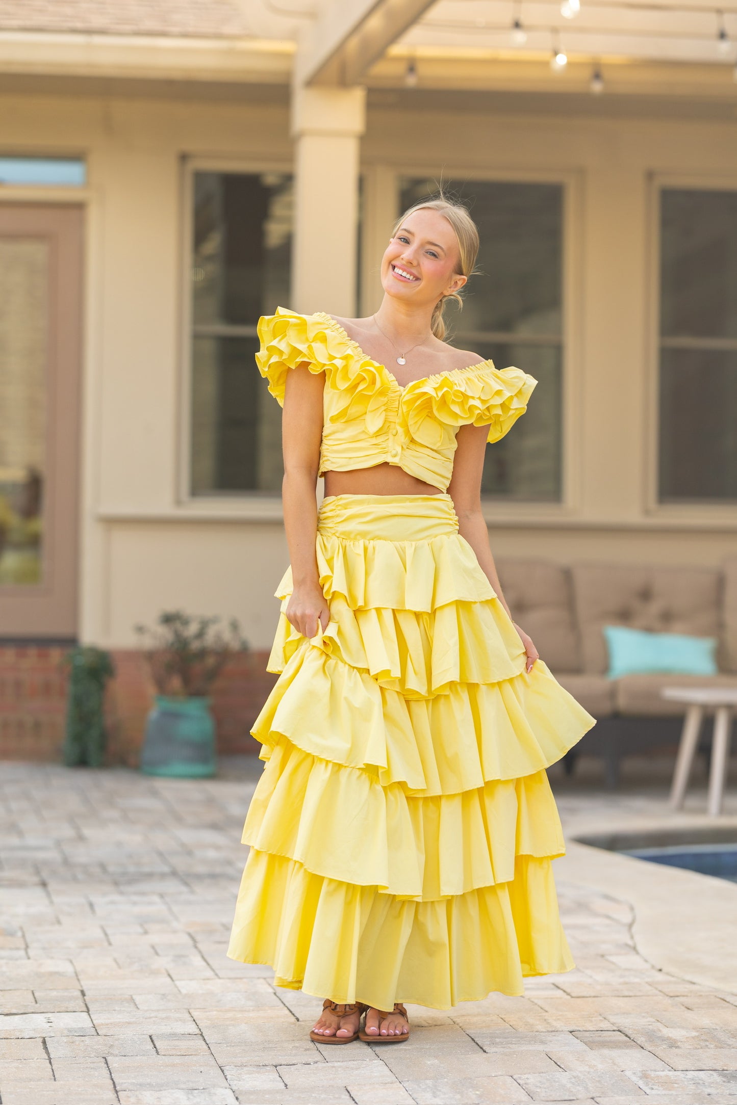 Yellow ruffle set