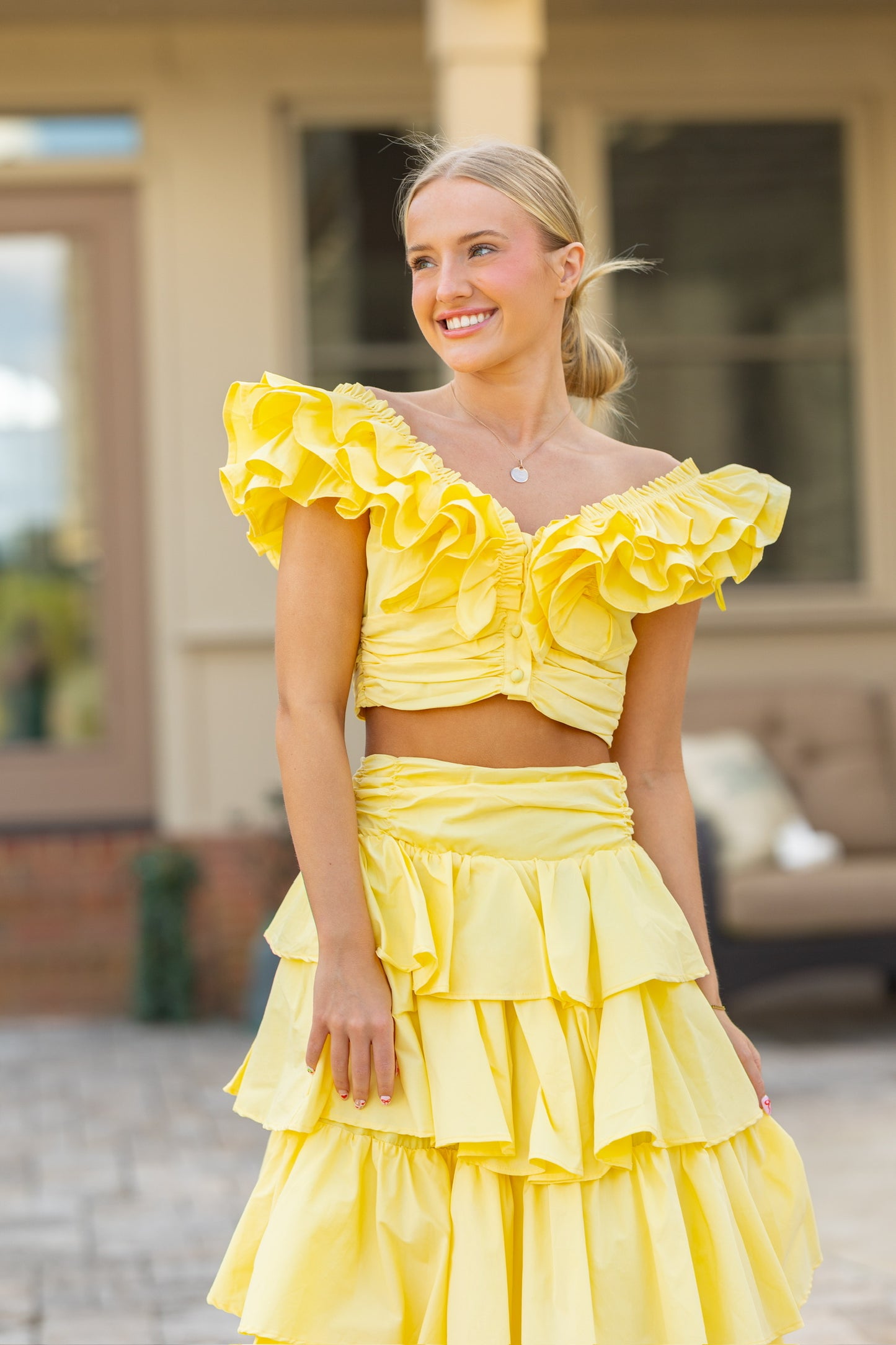 Yellow ruffle set