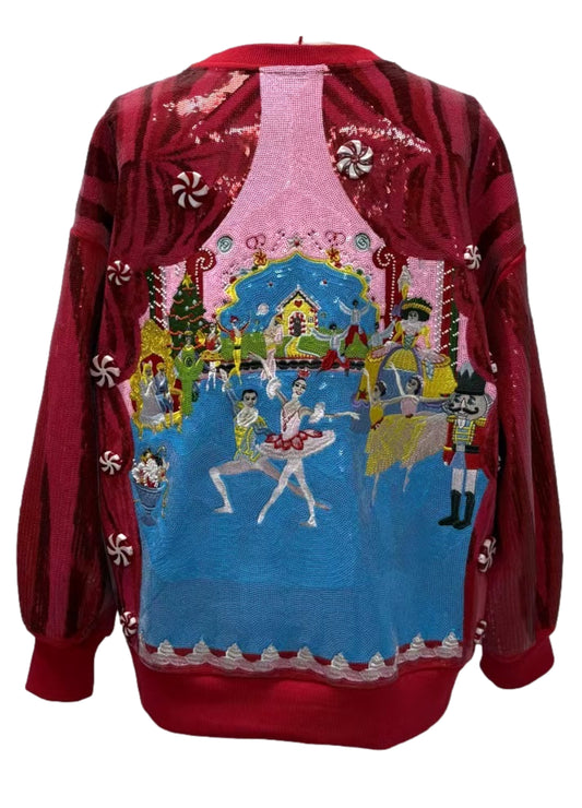 QOS Red Nutcracker Ballet Sweatshirt