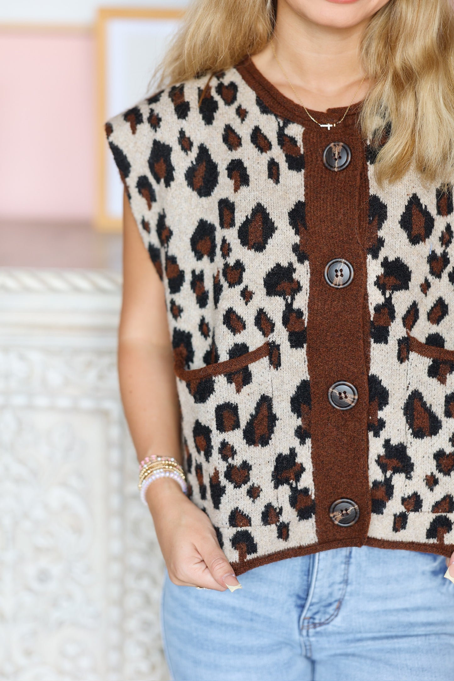 Cheetah Sweater Vest