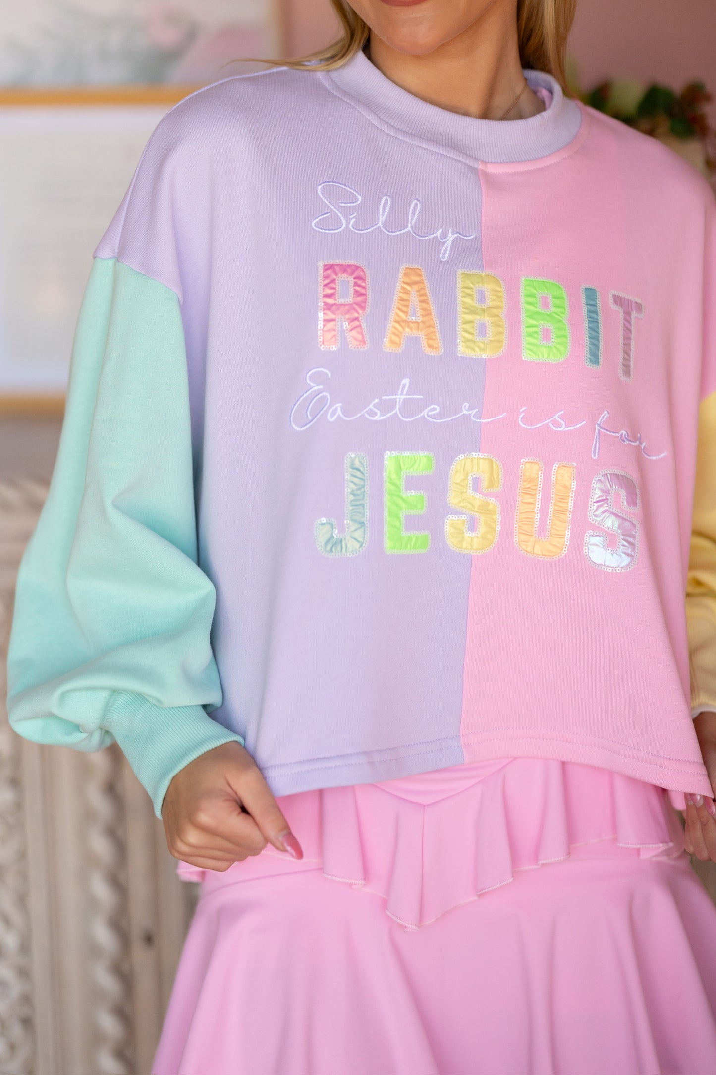 Easter Is For Jesus Cropped Sweatshirt