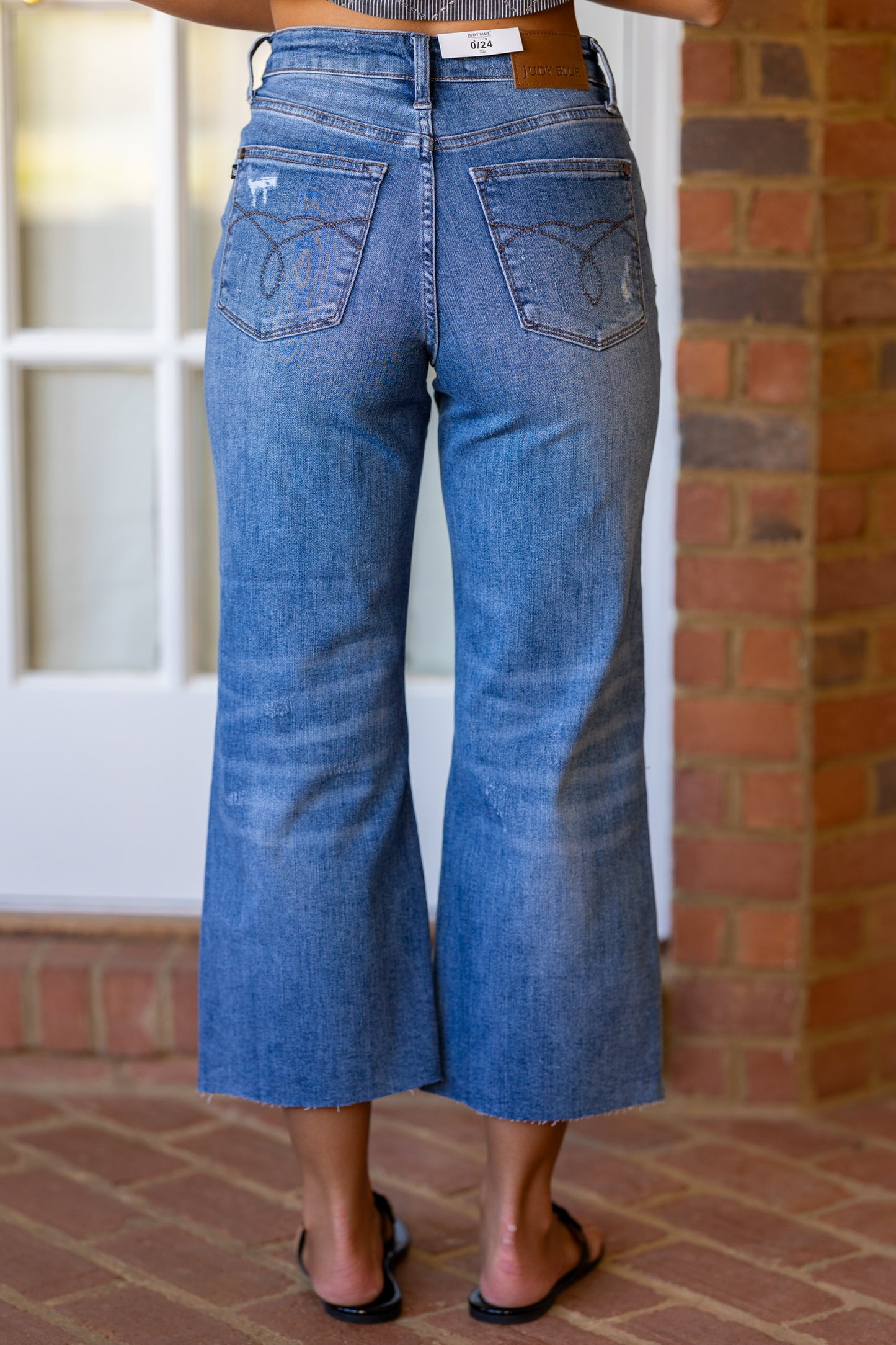 HW Distressed Wide Leg Jeans