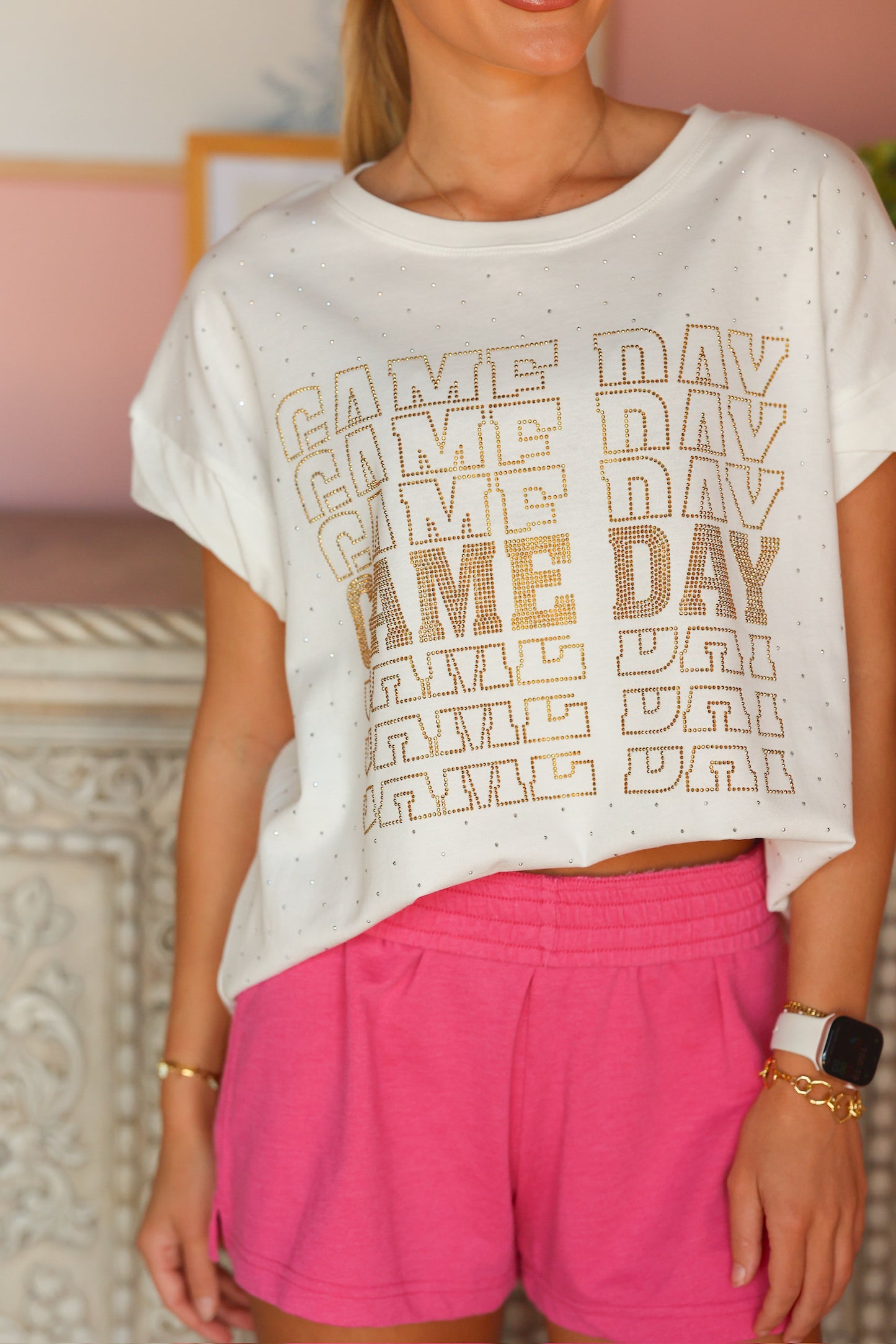 Gold Polka Dot Gameday Tee