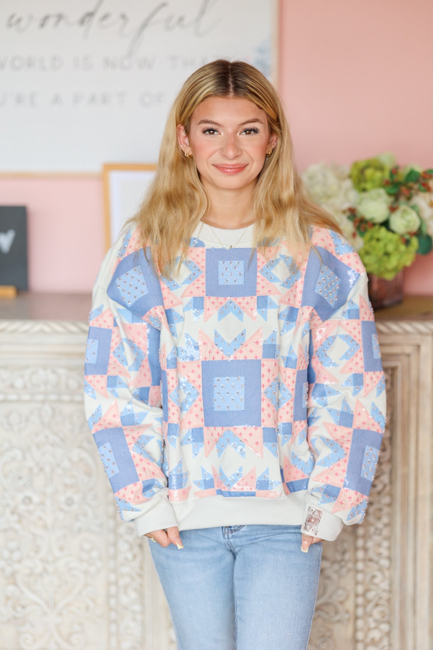 QOS Patchwork Sweatshirt