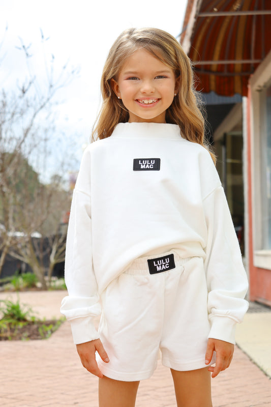 Lulu Mac- Kids Terry White Shorts