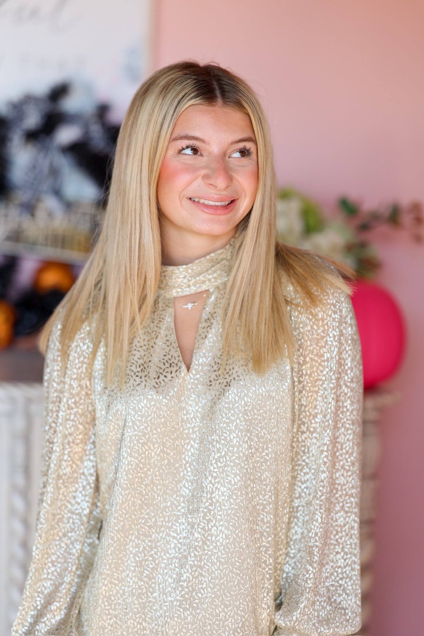 Gold Girly Lurex Top