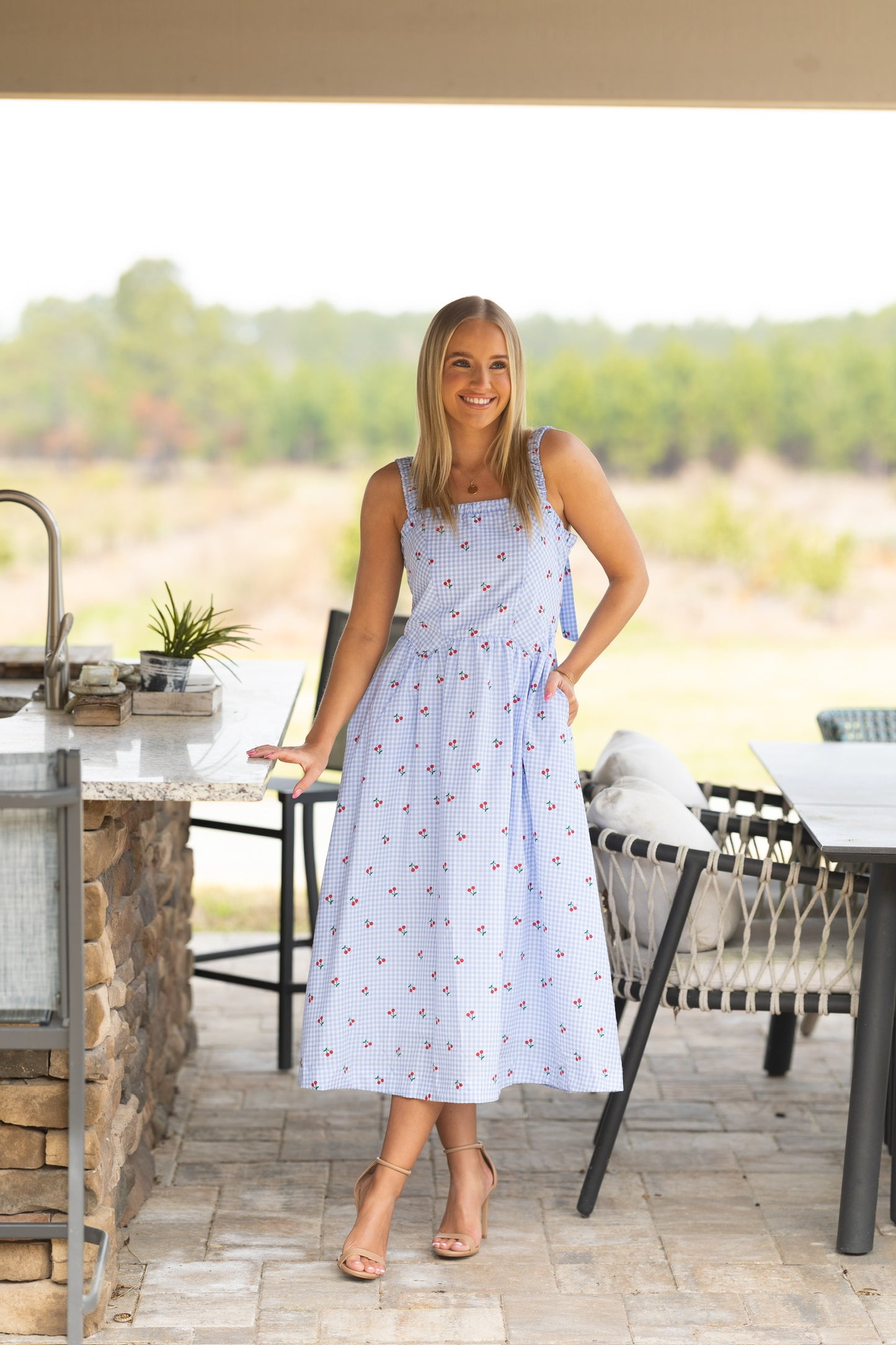 Light Blue Cherry Dress
