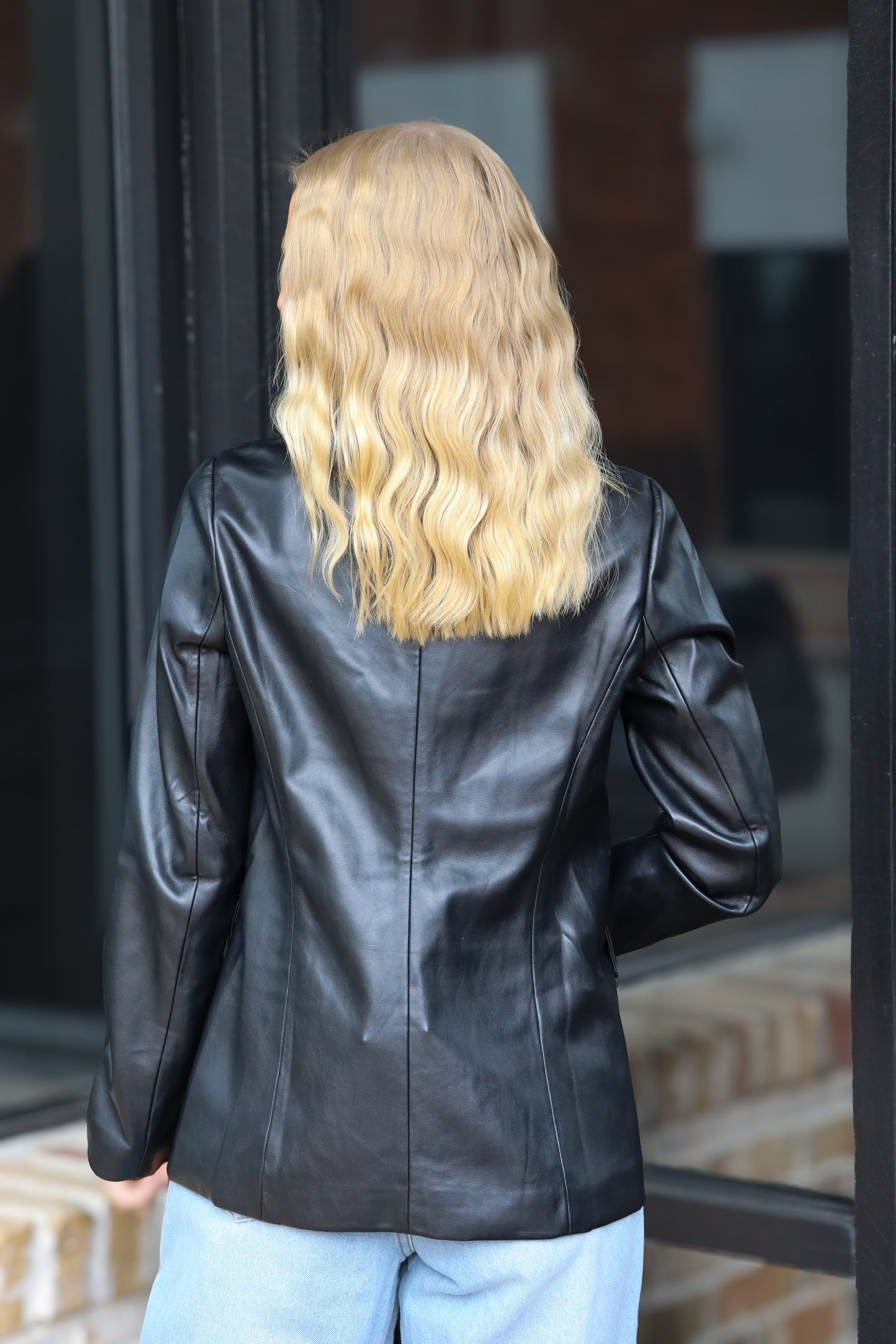 Black Leather Blazer