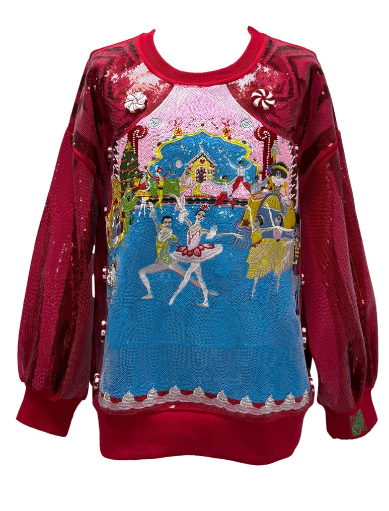 QOS Red Nutcracker Ballet Sweatshirt