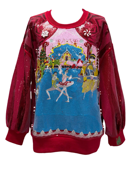 QOS Red Nutcracker Ballet Sweatshirt