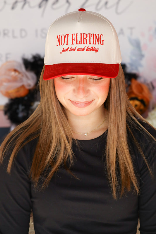 Not Flirting Embroidered Trucker Hat