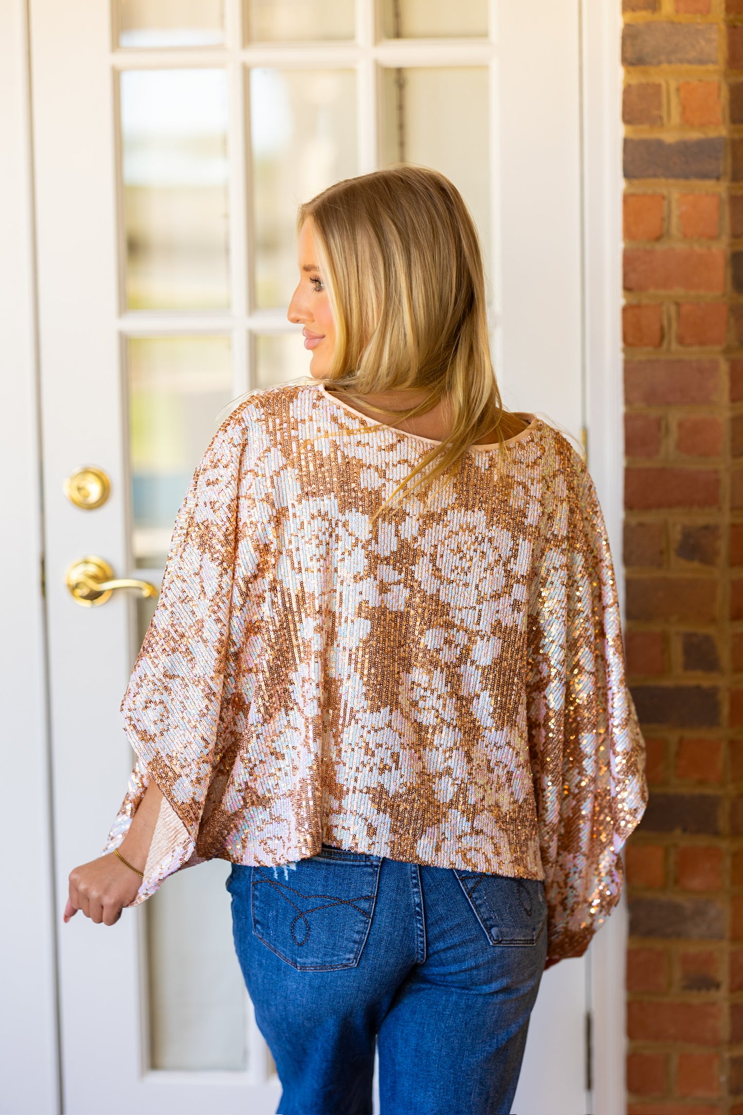 Sequin Champagne Rose Top