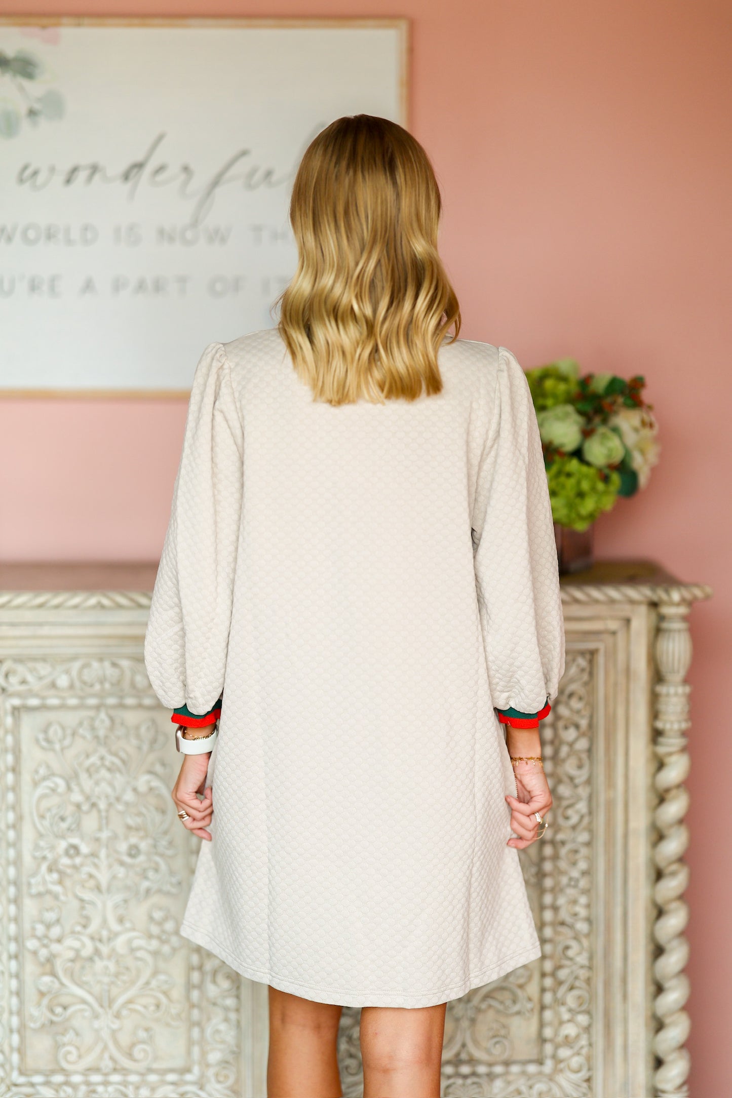 Beige Pattern Dress