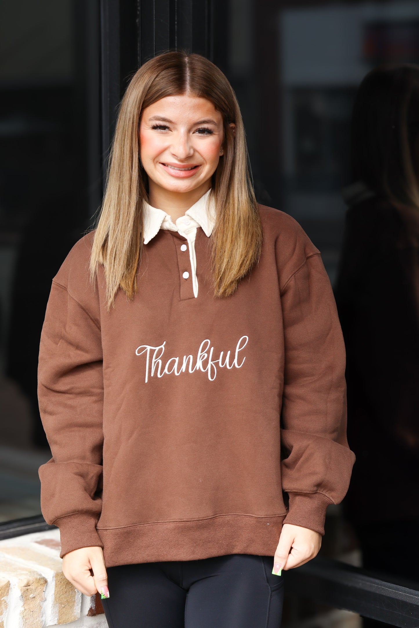 Brown "Thankful" Pullover
