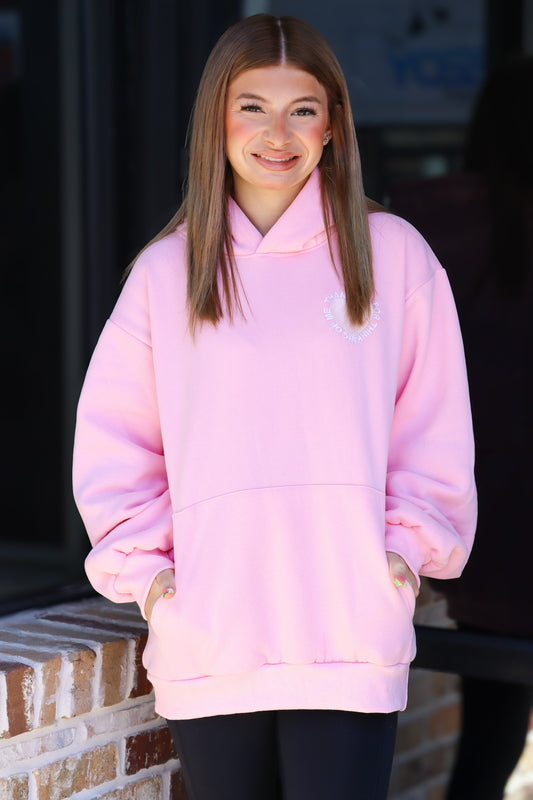"Thank You For Thinking Of Me" Pink Hoodie