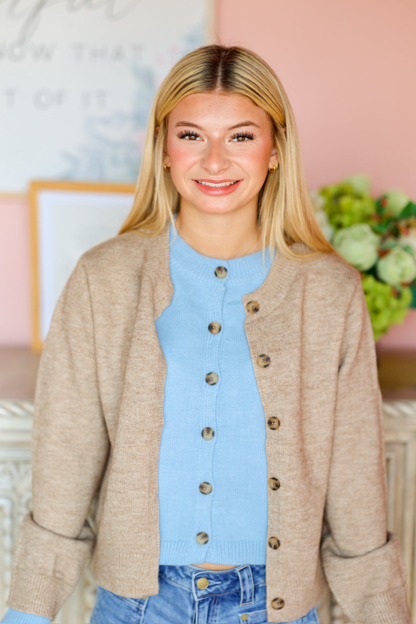 Mocha/Blue Cardigan