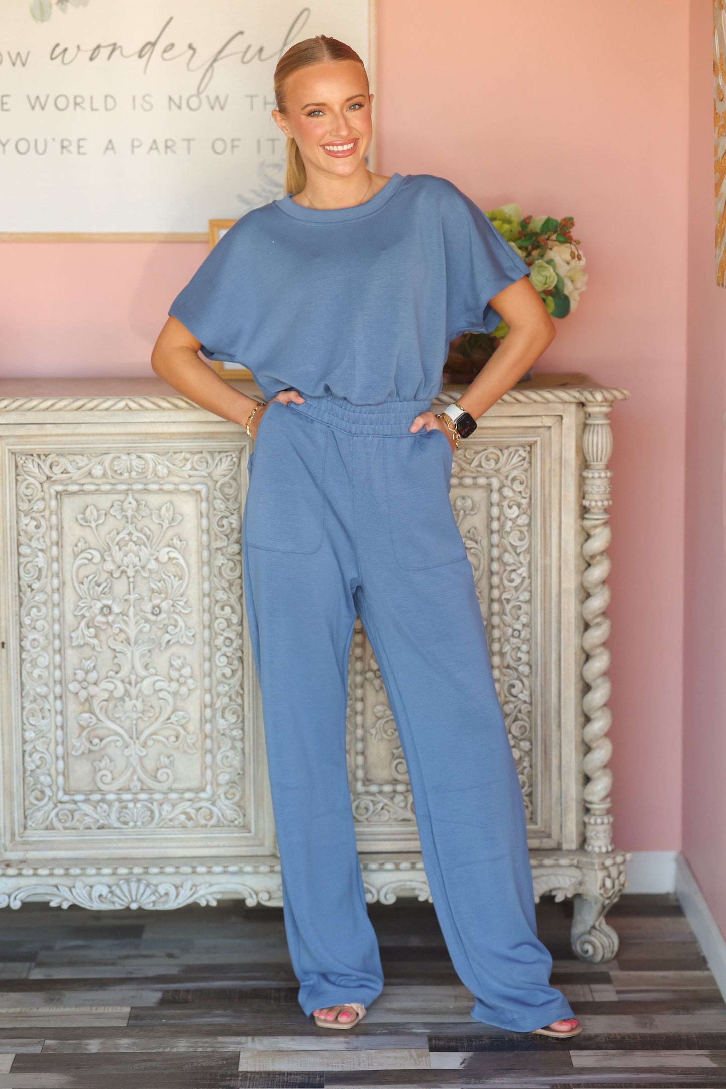 Dusty Blue Jumpsuit