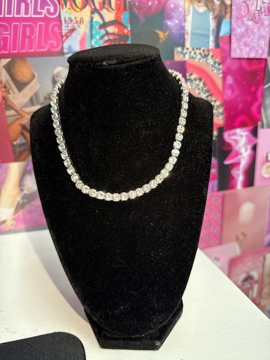 Silver Stoned Necklace