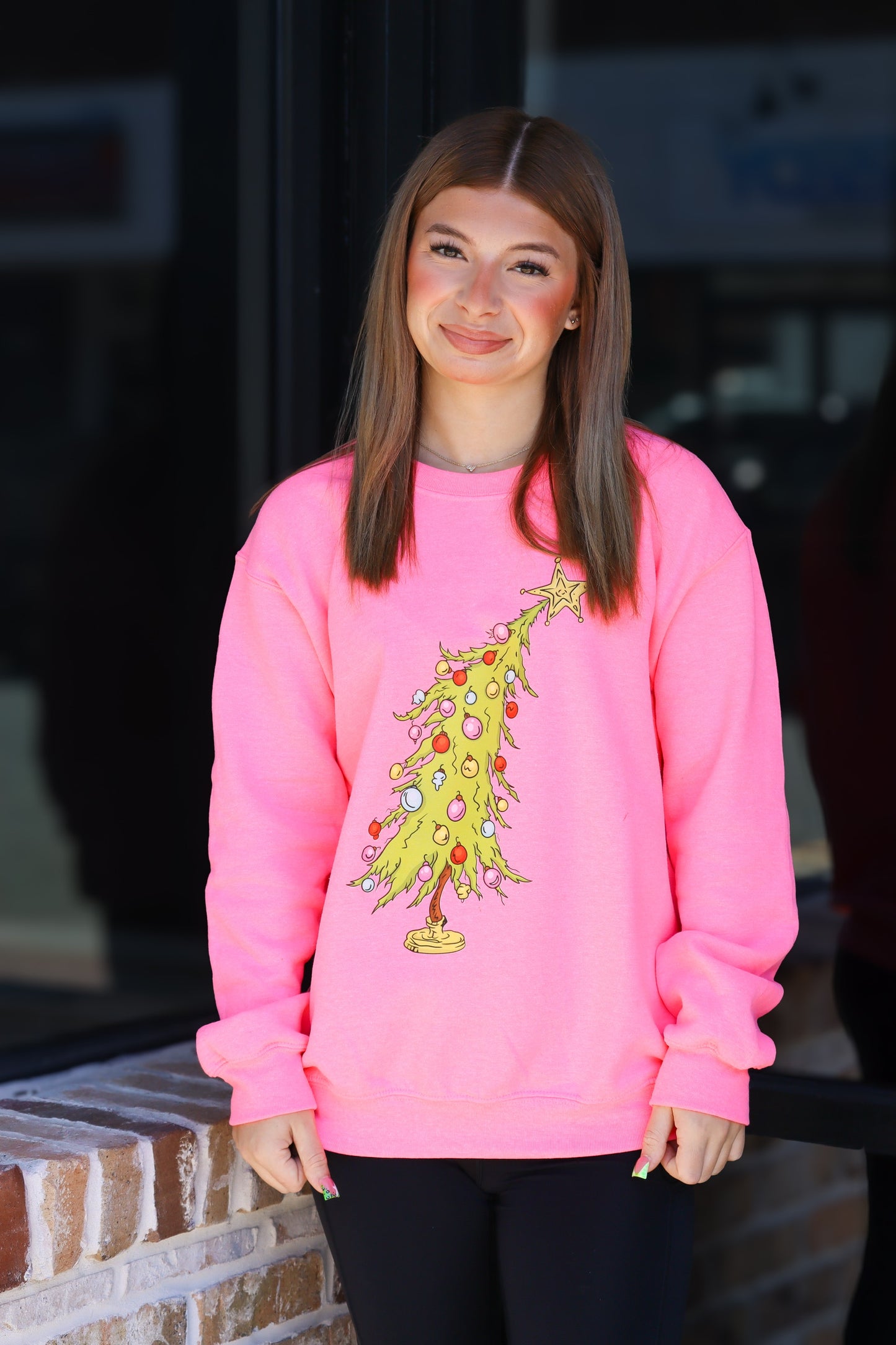 Grinch tree sweatshirt