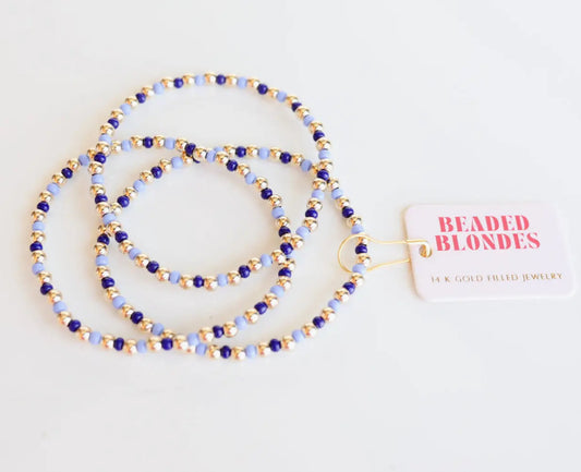 Demi Bracelet in Denim-Beaded Blondes