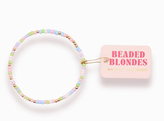 Pastel Spring Sprinkle Bracelet- Beaded Blondes