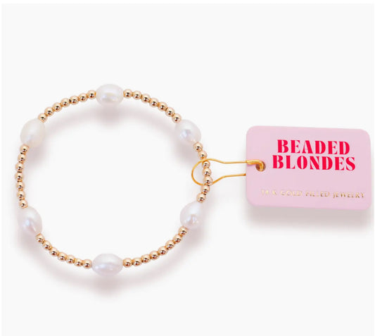 Pearl Poppi Bracelet in Gold- Beaded Blondes