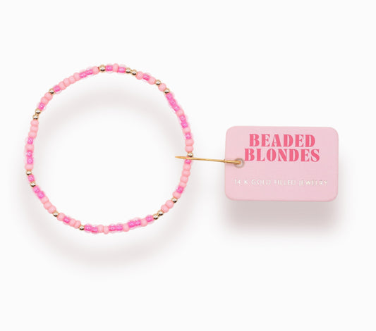Hot Pink Sprinkle Bracelet- Beaded Blondes