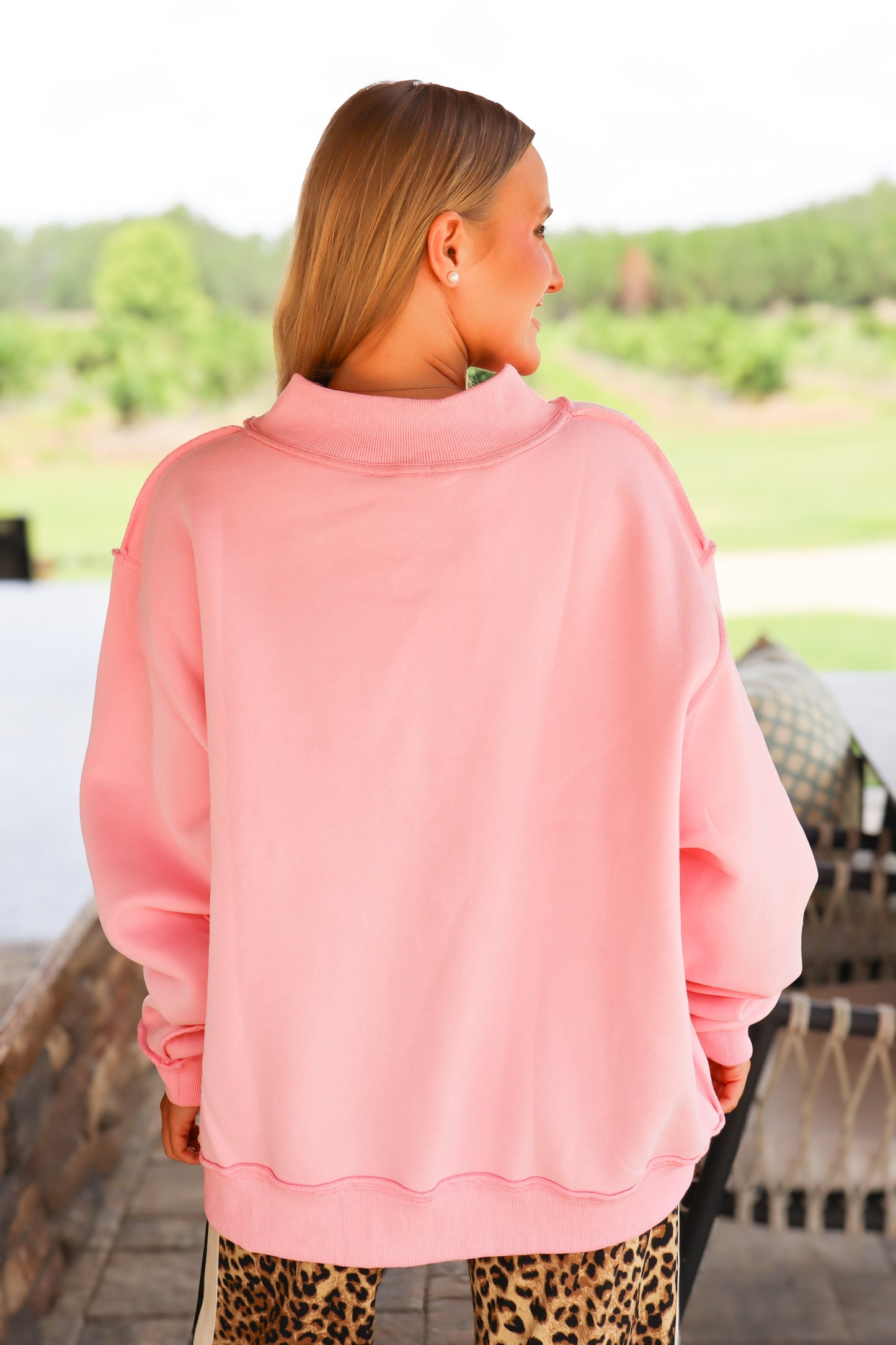 Solid Baby Pink Mock Neck
