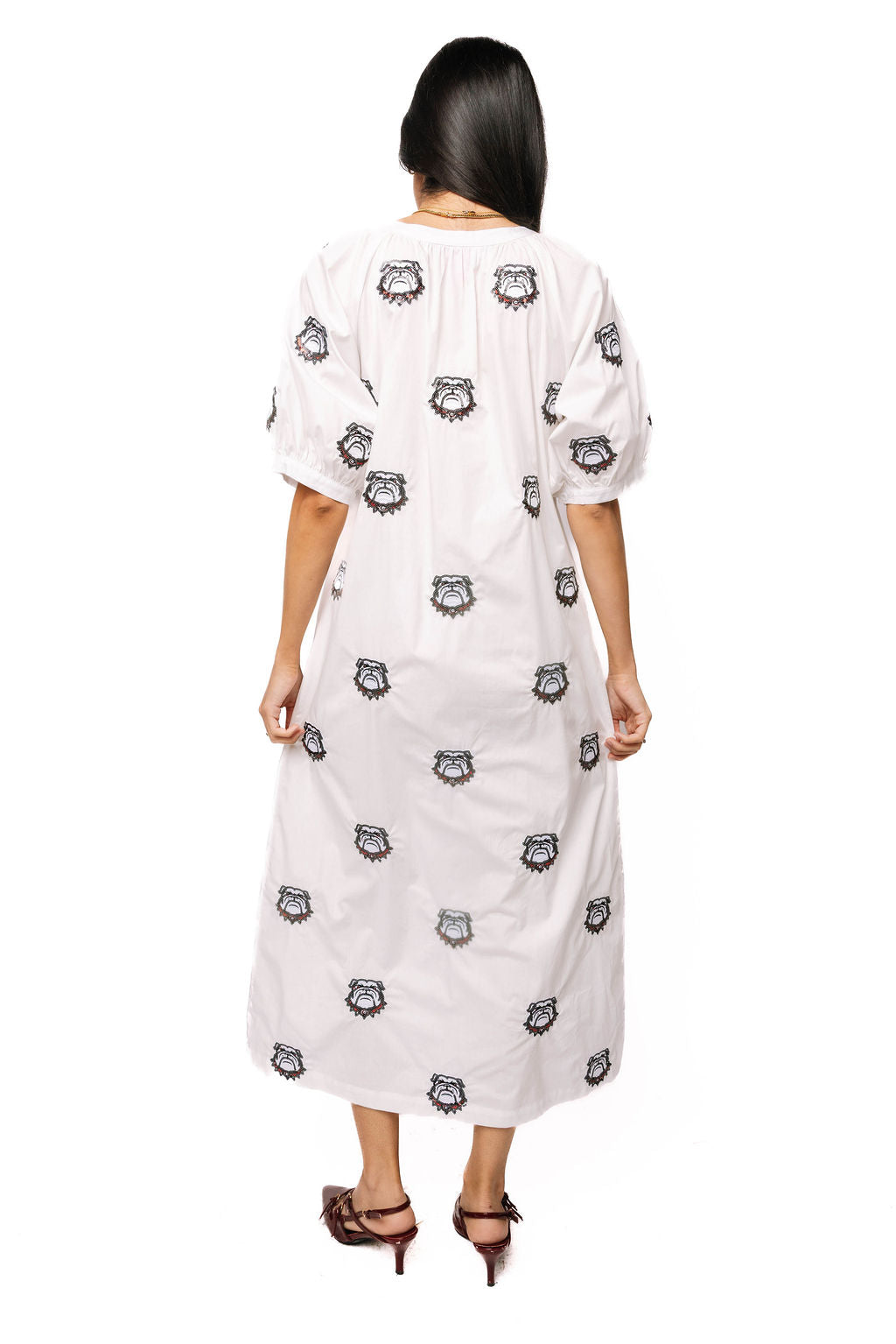 QOS UGA Scattered Mascot Midi Button Up