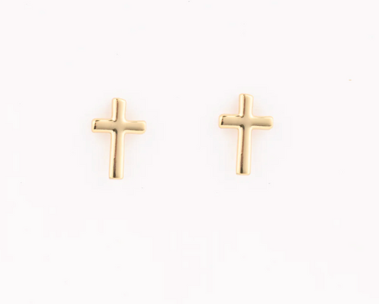 Gold Cross Earrings
