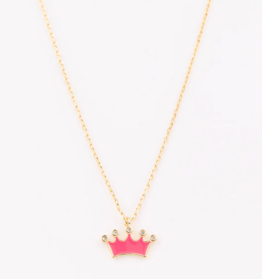 Pink Crown Necklace