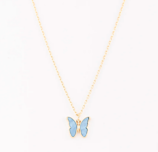 Blue Butterfly Necklace