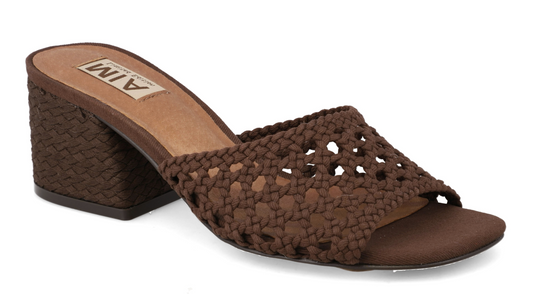 Brown Woven Heels