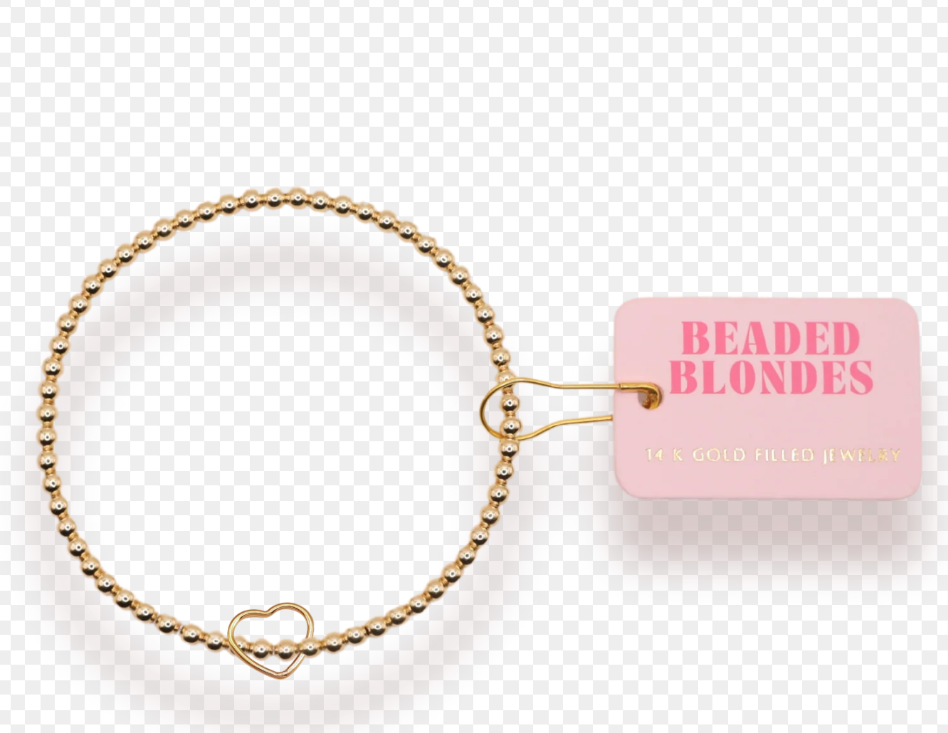 Beaded Blondes Wire Heart Charm Bracelet